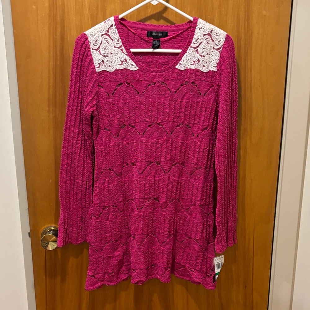 Style & Co Vibrant Pink Knit Top